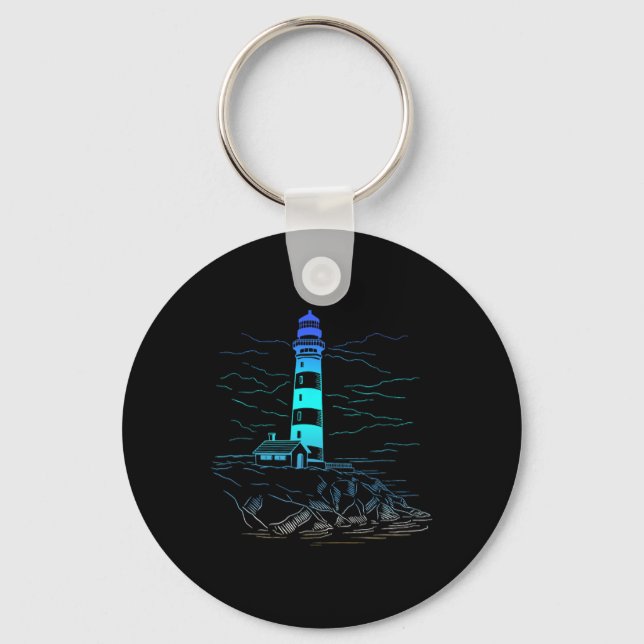 Lighthouse Seaside House Sailing Sea Beach Life Bo Nyckelring (Framsida)