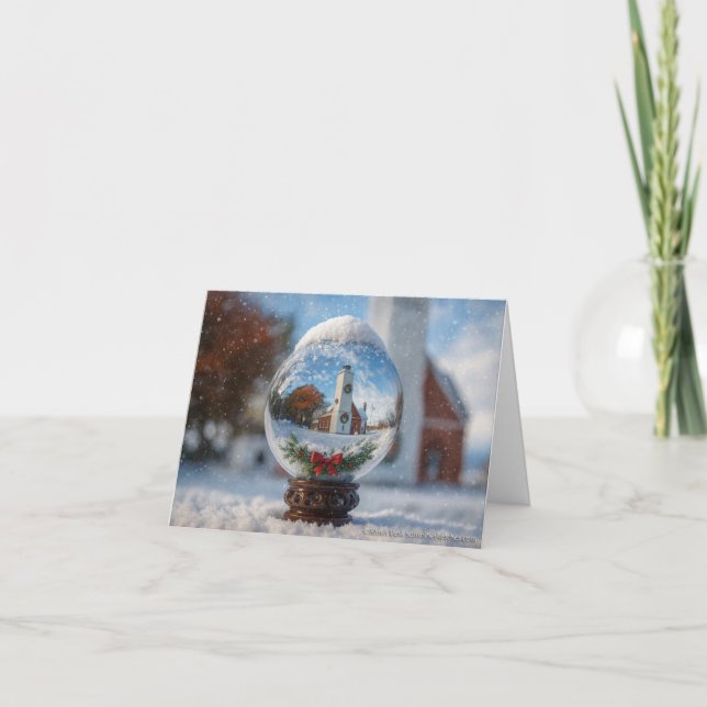 Lighthouse Snowglobe Christmas Holiday Card Tack Kort (Framsida)