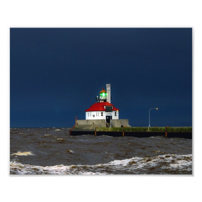Lighthouse Storm Fototryck (Framsidan)
