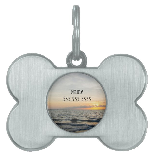Lighthouse Sunrise Namn och Number ID-bricka Husdjur (Framsidan)
