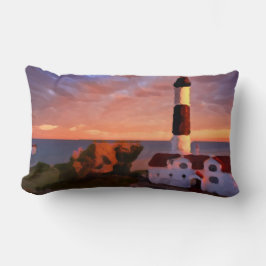 lighthouse sunrise trow pillow lumbarkudde
