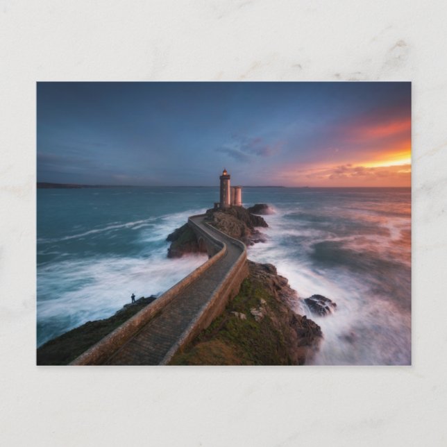 Lighthouse Sunset Plouzané | Finistère, Bretagne Vykort (Framsida)