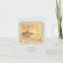 Lighthouse Sympathy Thank You Folded Note Card Anteckningskort
