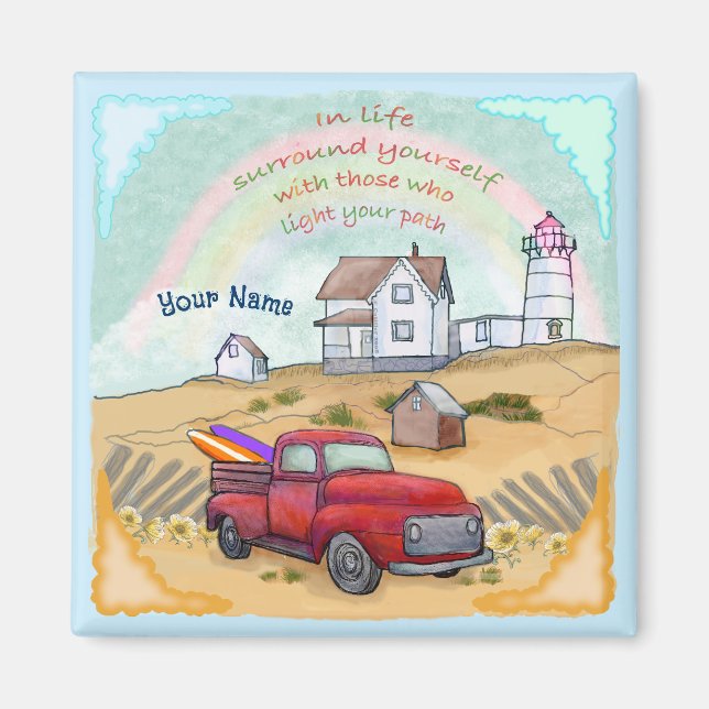 Lighthouse Väg Magnet (Framsidan)