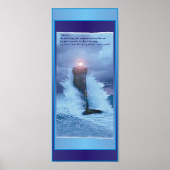 'Lighthouse Vågar Psalms 16" x 7" Poster (Framsidan)