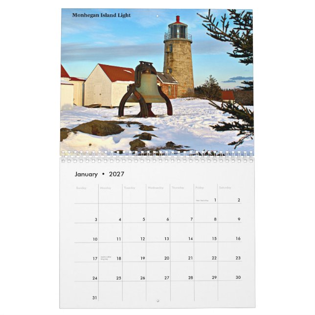 LighthouseGuy.com Maine fyrkalender 2014 Kalender (Jan 2027)