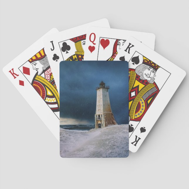 Lighthouses | Frankfort Lighthouse Lake Michigan Casinokort (Baksidan)