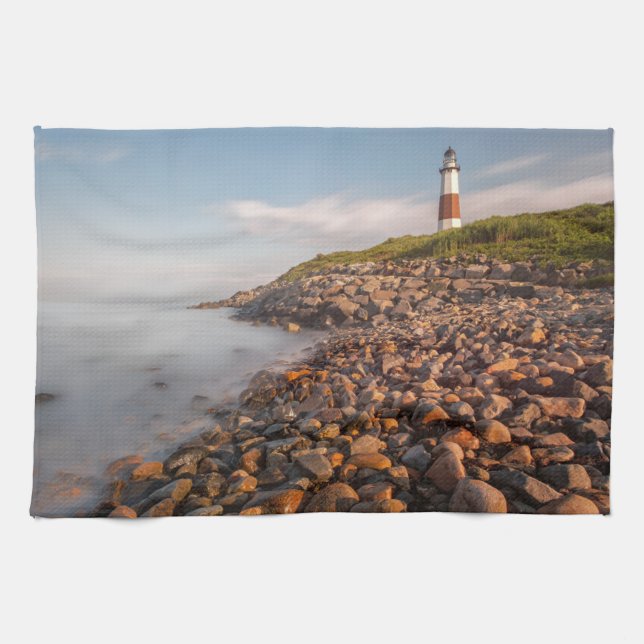 Lighthouses | Montauk Point Long Island Kökshandduk (Horisontell)