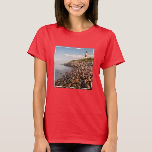 Lighthouses | Montauk Point Long Island T Shirt (Framsida)