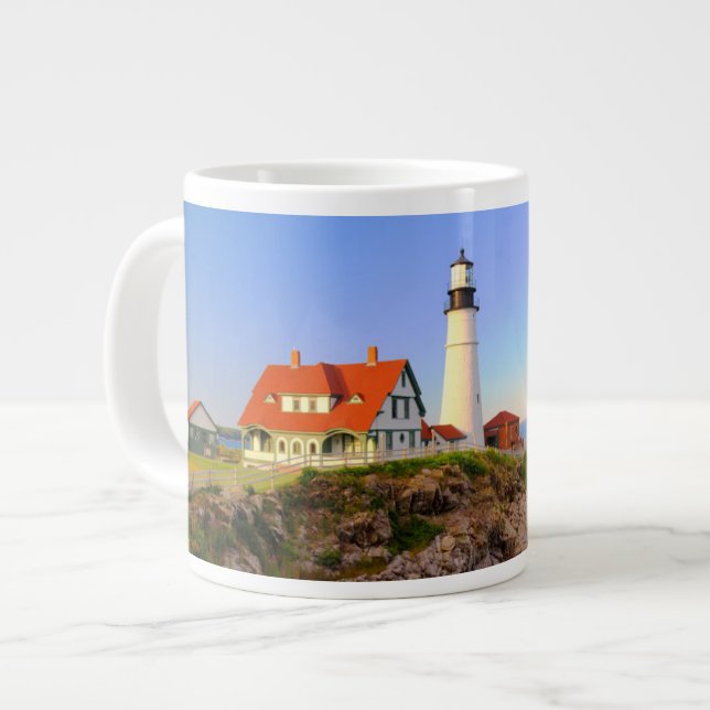 Lighthouses | Rockport Lighthouse Maine Jumbo Mugg (Framsida vänster)