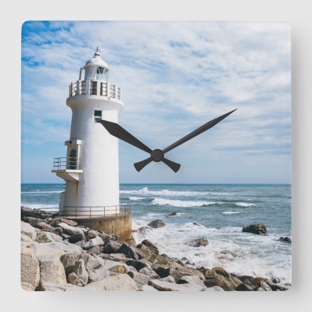 Lighthouses | Toyohashi City Lighthouse Fyrkantig Klocka (Framsida)