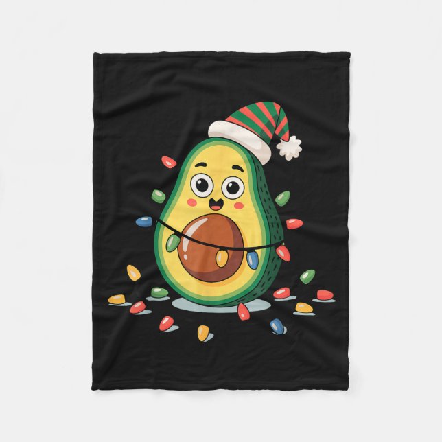 Lighting Avocado Ugly Christmas Sweater Guacamole  Fleecefilt (Framsidan)