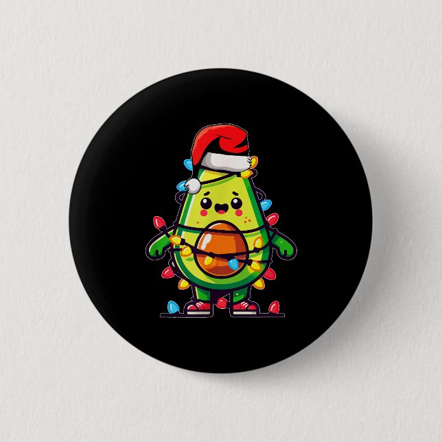 Lighting Avocado Ugly Christmas Sweater Guacamole  Knapp (Framsida)