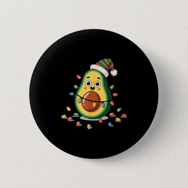 Lighting Avocado Ugly Christmas Sweater Guacamole  Knapp (Framsida)