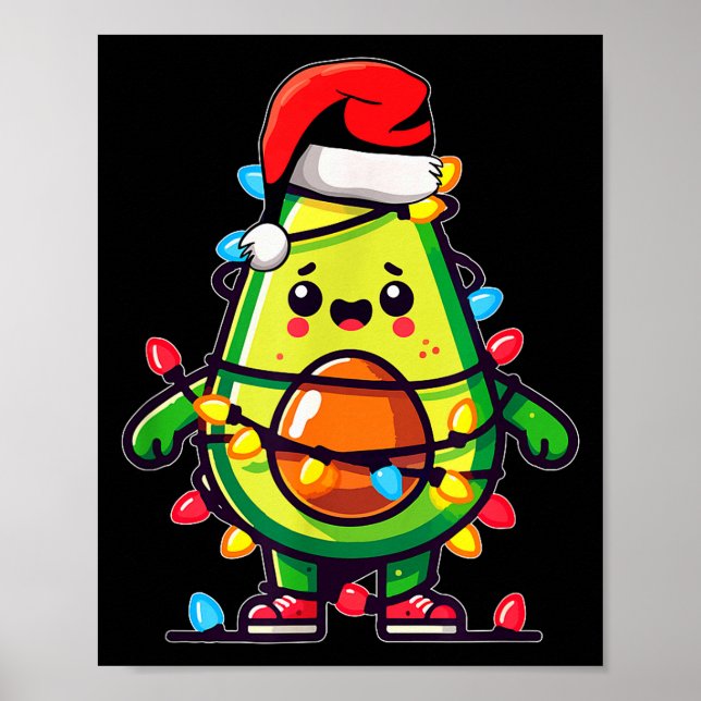 Lighting Avocado Ugly Christmas Sweater Guacamole  Poster (Framsidan)