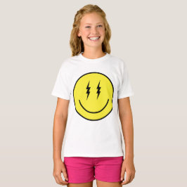 Lighting Bolt Eyes Emoji Yellow Face Emoticon T Shirt
