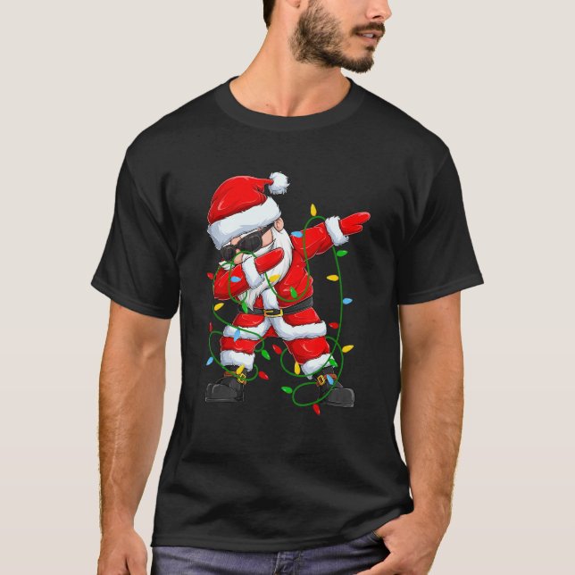 Lighting Dabbing Santa jul Julafton Dabbing San T Shirt (Framsida)