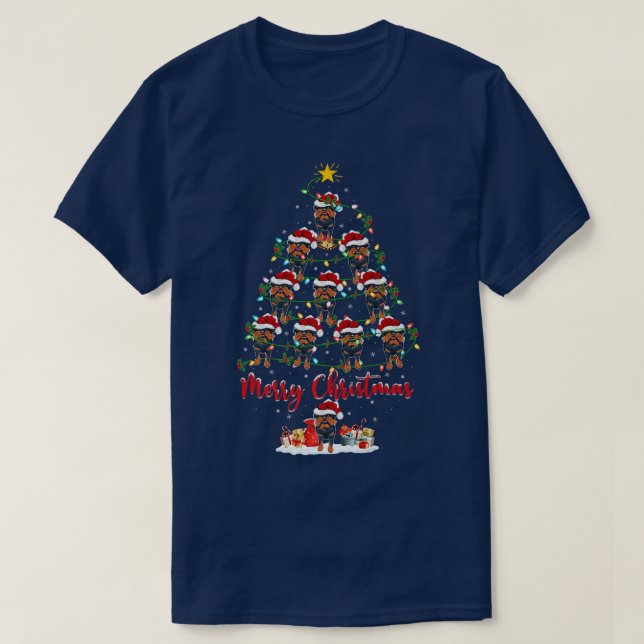 Lighting Julafton Matching Santa Brussels Griffon  T Shirt (Design framsida)