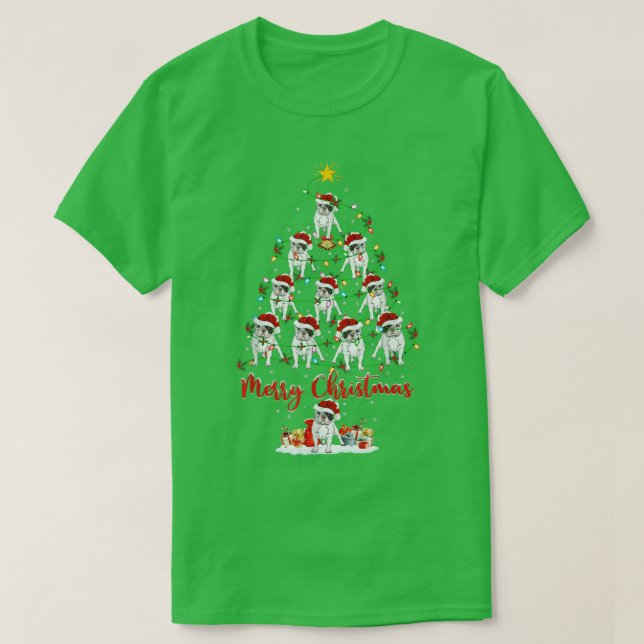 Lighting Julafton Matching Santa Fransk Bulldog Kr T Shirt (Design framsida)