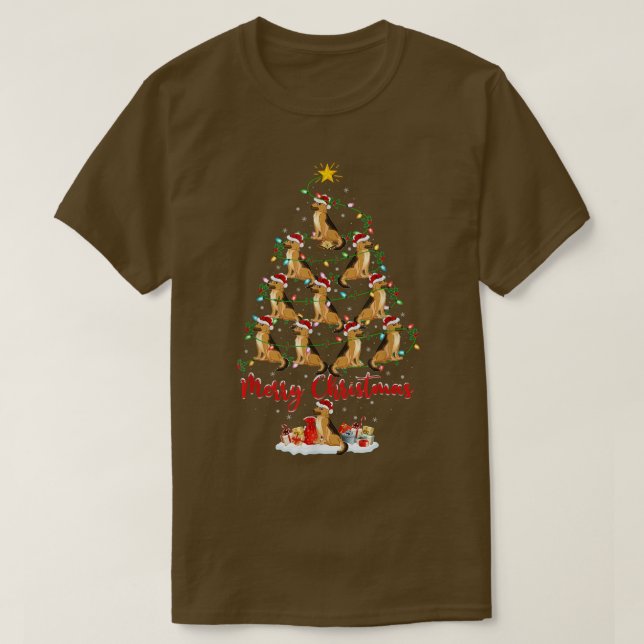 Lighting Julafton Matching Santa German Shepherd C T Shirt (Design framsida)