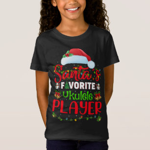 Lighting Julafton Santa's Favorite Ukulele Player T Shirt