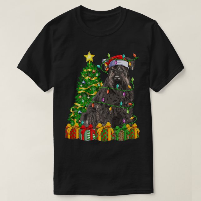 Lighting Julafton Träd Matching Miniature Schnauze T Shirt (Design framsida)