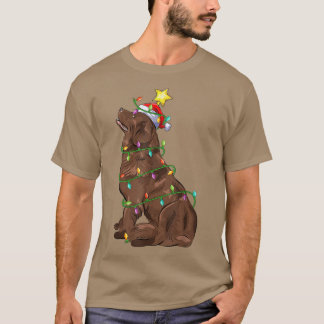 Lighting Julafton Träd Matching Santa Newfoundland T Shirt