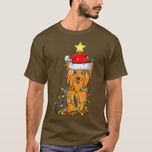 Lighting Julafton Träd Matching Yorkshire Terrier T Shirt