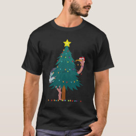 Lighting Ostrich funny Christmas T Shirt