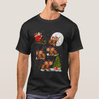 Lighting Tree Santa Riding Red Panda T Shirt