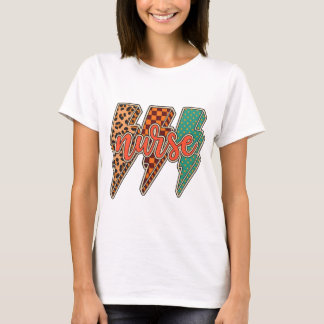 Lightning bolt nurse|fall nurse png|checkered nurs t shirt