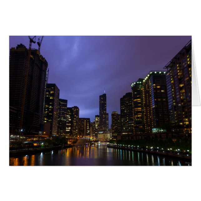 Lightning Over Chicago River OBS Kort (Framsidan Horizontal)
