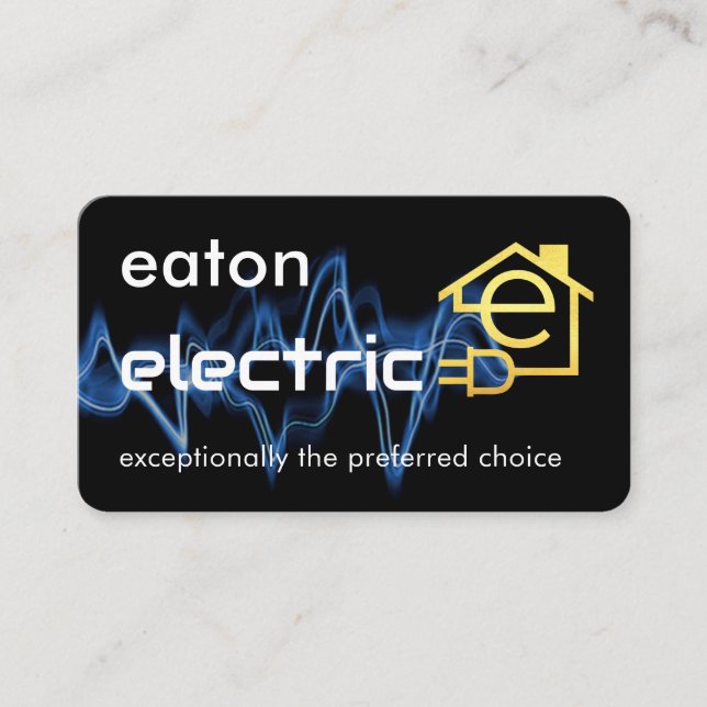 Lightning Powers Gold Letter-e Circuit Home Visitkort (Framsida)