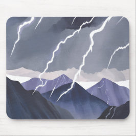 Lightning Storm | Watercolor Dark Mountains Musmatta
