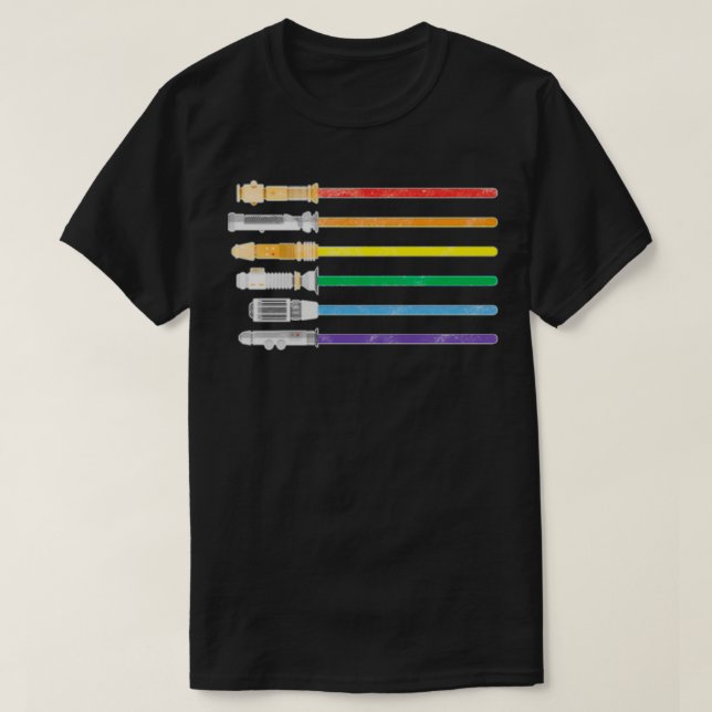 Lightsaber Rainbow Gay Pride Lesbian Lgbt T Shirt (Design framsida)