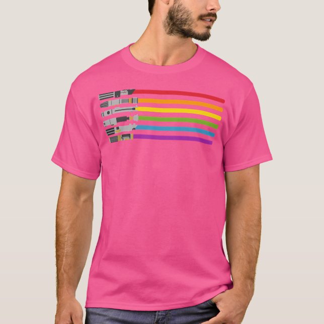 Lightsaber Rainbow T Shirt (Framsida)