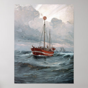 Lightshipen på Skagen revmålning Poster
