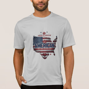 Lightweight USA flagga Karta Shirt T