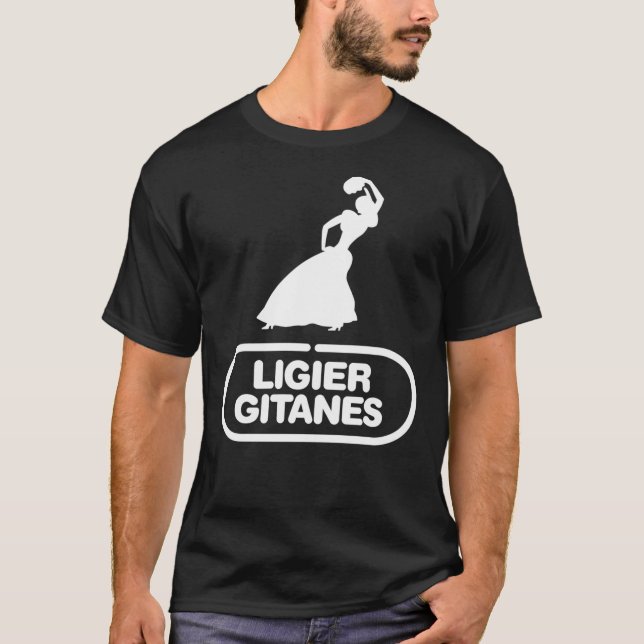 Ligier Gitanes F1 team logo 1975-1980 &x27;Gypsy d T Shirt (Framsida)