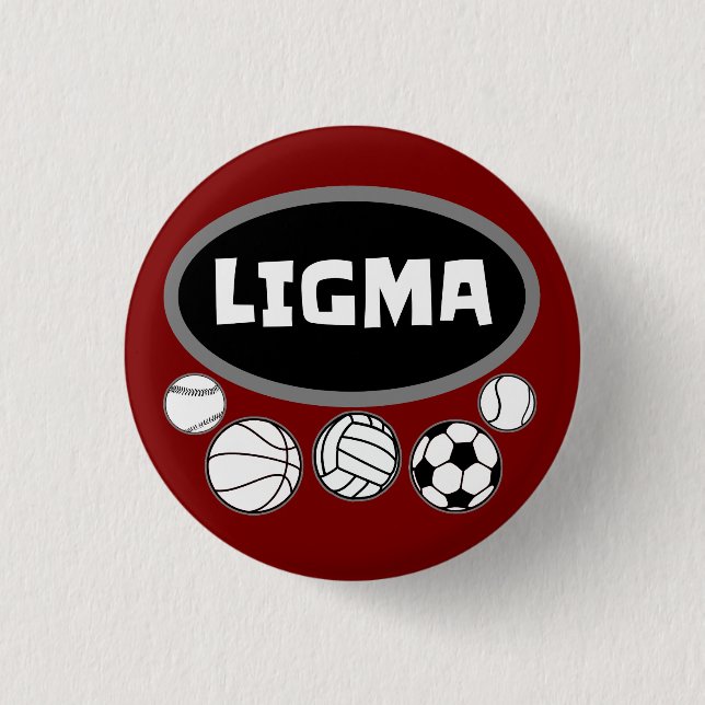 Ligma Bollar Funny Meme och Sarkastic Gaming Humor Knapp (Framsida)