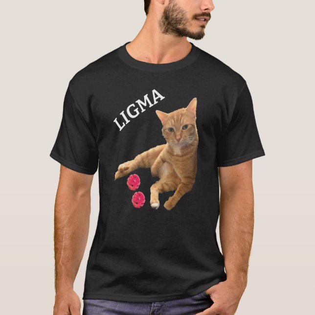 Ligma skämt Katt med leksaker T Shirt (Framsida)