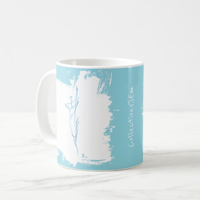 Ligne bleu 3 kaffemugg (Framsida vänster)