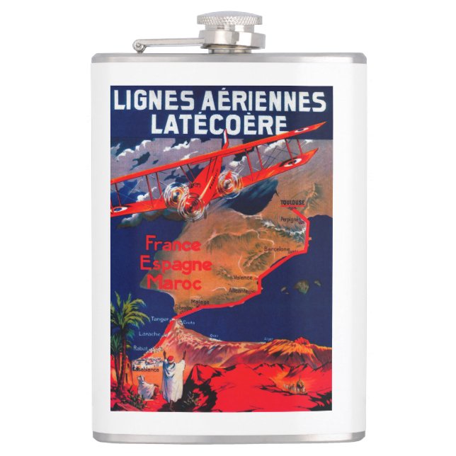 Lignes Aeriennes Latecoere vintage affisch Fickplunta (Framsidan)