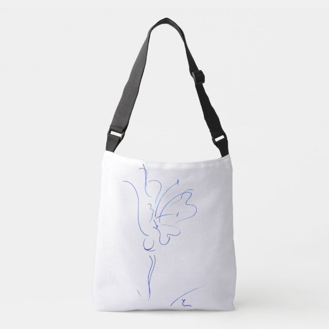 Lignes bleues Sac fourre-tout Axelväska (Framsida)