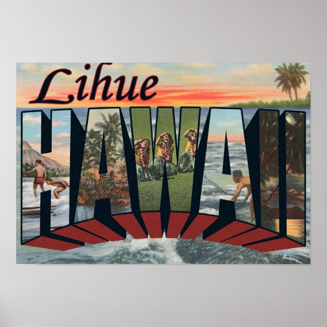 Lihue, HawaiiLarge Brev ScenesLihue, HI Poster (Framsidan)