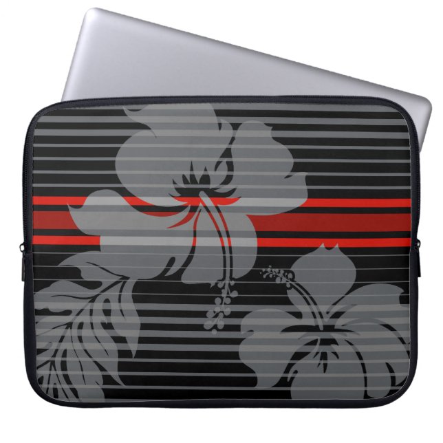 Lihue Hibiscus Rand Hawaiian Neoprene Wetdräe Laptop Sleeve (Framsidan)