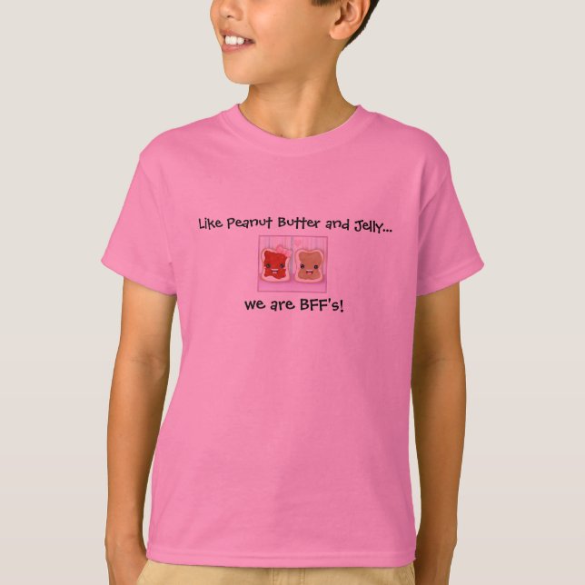 Lik PB & J var BFF (bästa vänför evigt) T-shirt (Framsida)