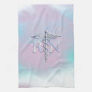 Lik RN-Caduceus för krom i morpärlastil Kökshandduk