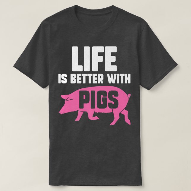 Lika bättre med PigsPigletPig Älskare Premium 3889 T Shirt (Design framsida)