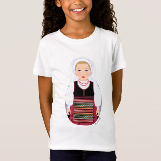 Lika Blonde Matryoshka Girls' T-Shirt (Framsida)
